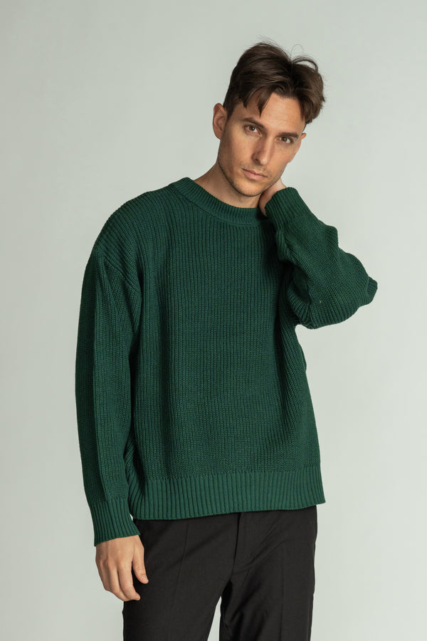 THREE COLOR HIGH BULKED KNIT